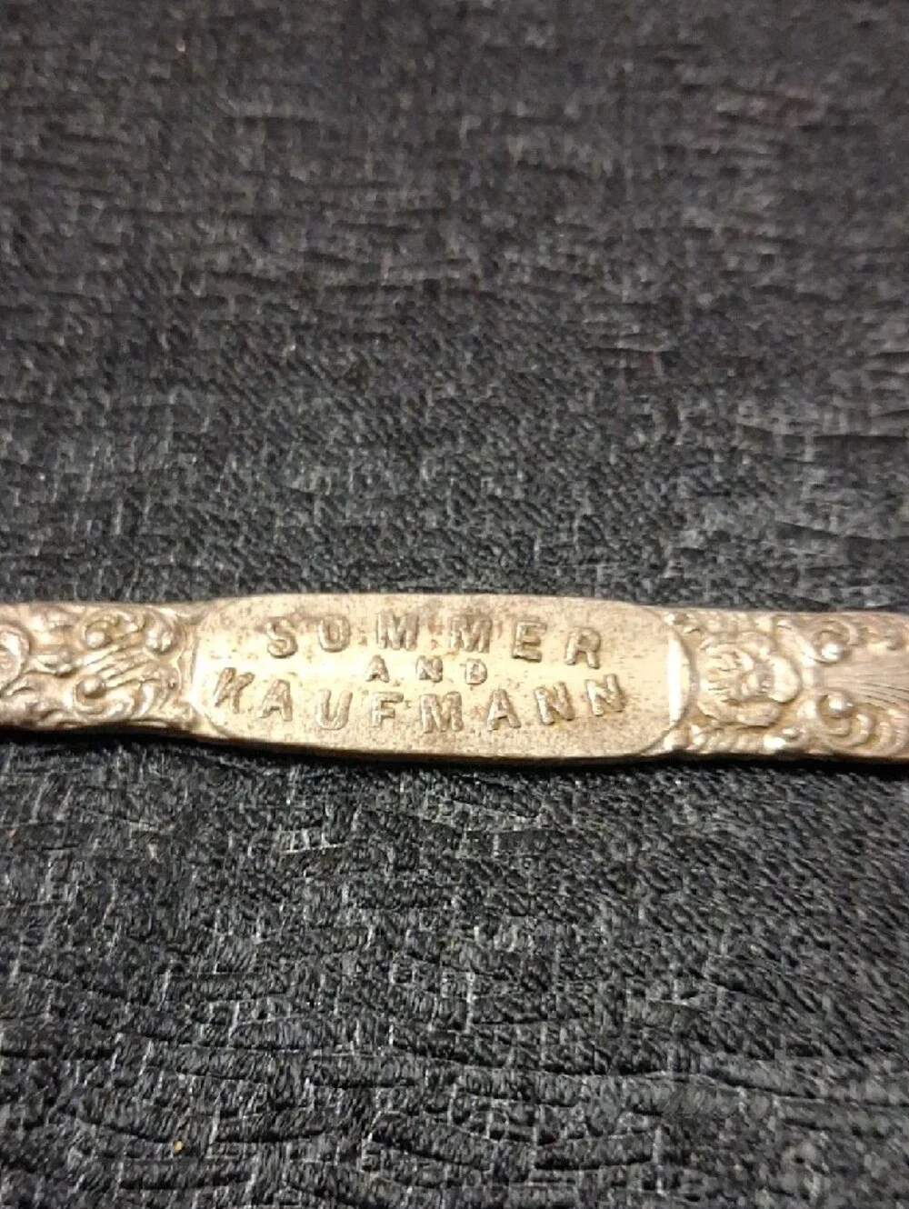 Antique Silver Tone Boot Button Crochet Hook with Decorative Handle